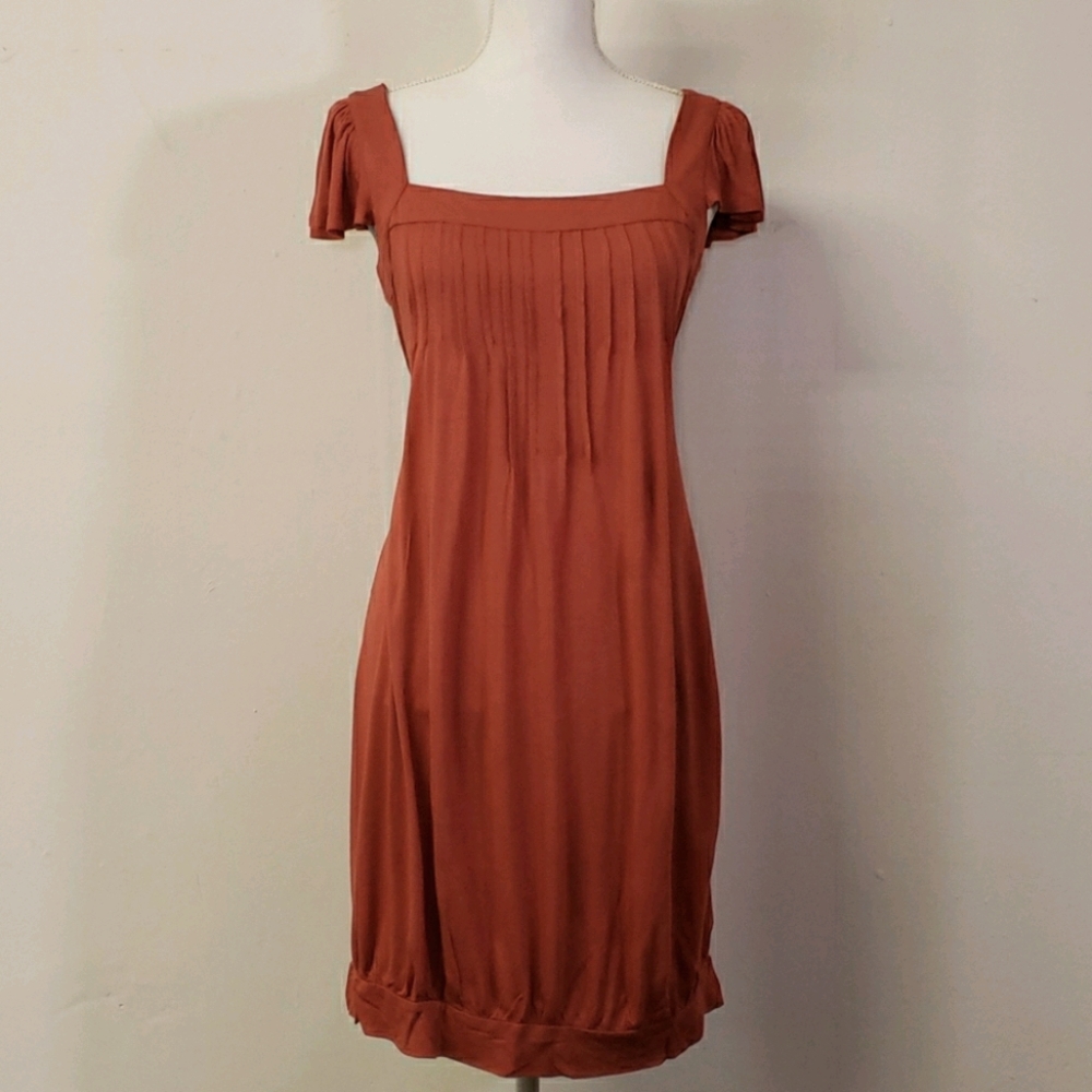 Burnt Orange Jersey Doll Dress